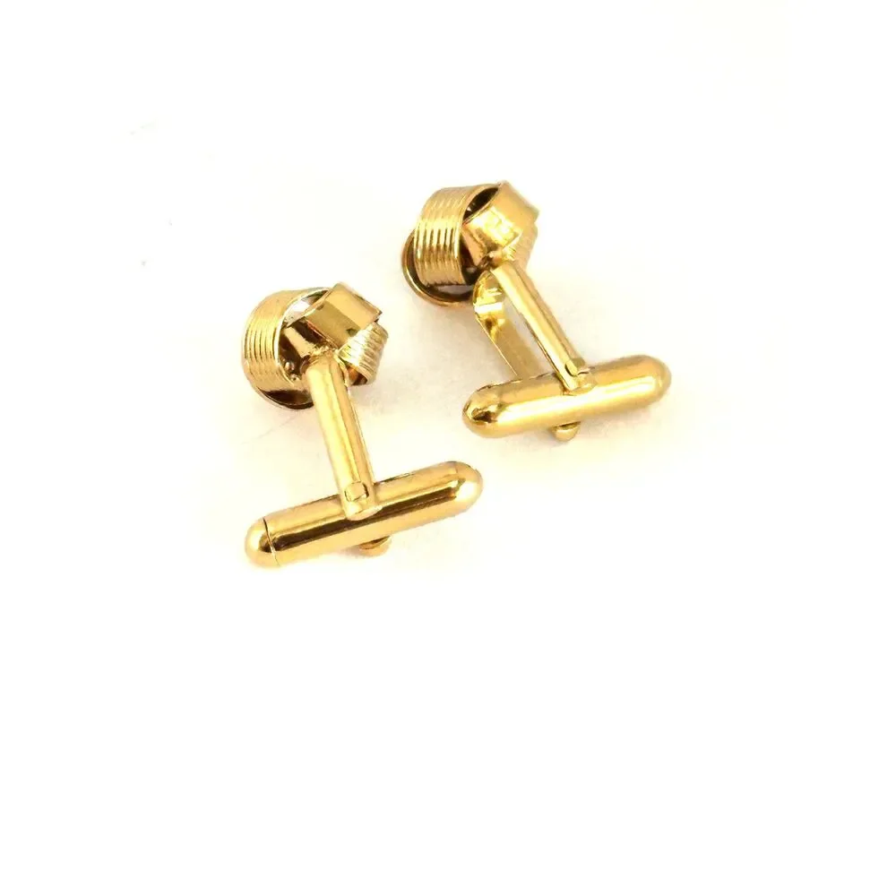 Vintage Gold Tone Knotted Cuff Links